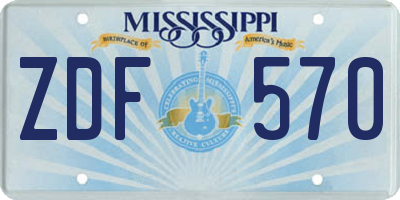 MS license plate ZDF570
