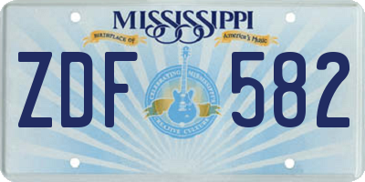 MS license plate ZDF582