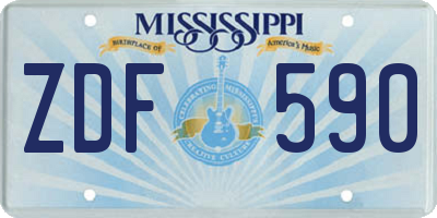 MS license plate ZDF590