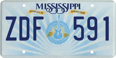 MS license plate ZDF591
