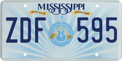 MS license plate ZDF595