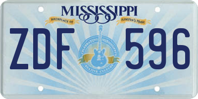 MS license plate ZDF596