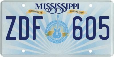 MS license plate ZDF605