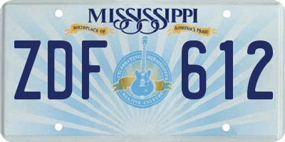 MS license plate ZDF612