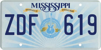 MS license plate ZDF619