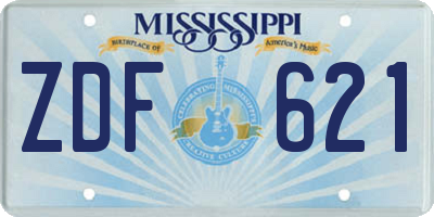 MS license plate ZDF621