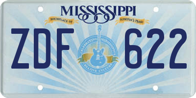MS license plate ZDF622
