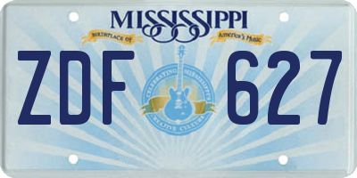 MS license plate ZDF627