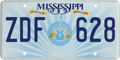 MS license plate ZDF628