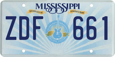 MS license plate ZDF661
