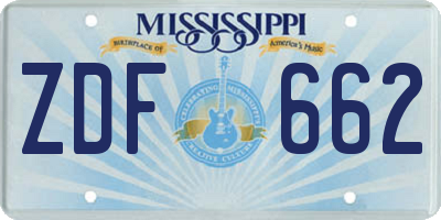 MS license plate ZDF662