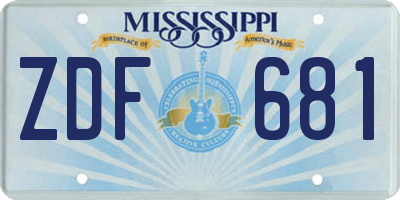 MS license plate ZDF681