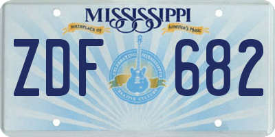 MS license plate ZDF682