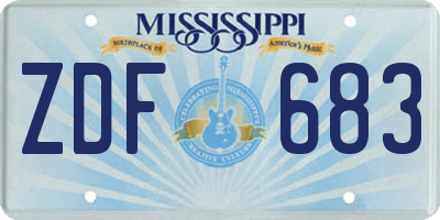 MS license plate ZDF683