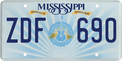 MS license plate ZDF690