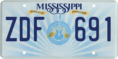 MS license plate ZDF691