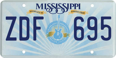 MS license plate ZDF695