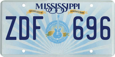MS license plate ZDF696