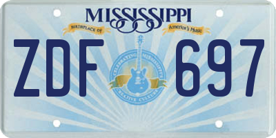 MS license plate ZDF697