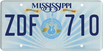 MS license plate ZDF710