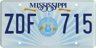 MS license plate ZDF715