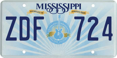 MS license plate ZDF724