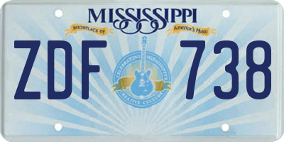 MS license plate ZDF738