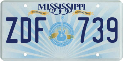 MS license plate ZDF739