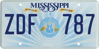 MS license plate ZDF787