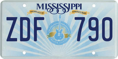 MS license plate ZDF790