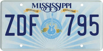 MS license plate ZDF795