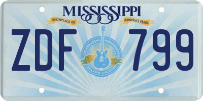 MS license plate ZDF799