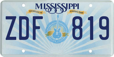 MS license plate ZDF819