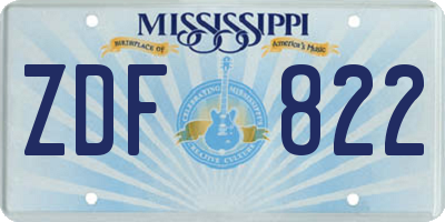 MS license plate ZDF822