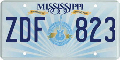 MS license plate ZDF823