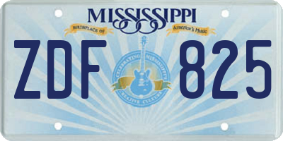 MS license plate ZDF825