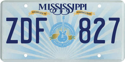 MS license plate ZDF827