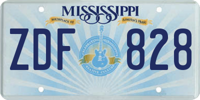MS license plate ZDF828