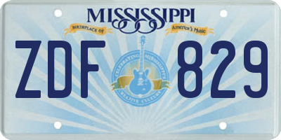 MS license plate ZDF829