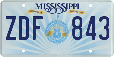 MS license plate ZDF843