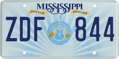 MS license plate ZDF844