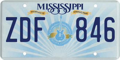 MS license plate ZDF846