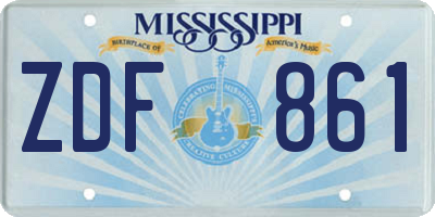 MS license plate ZDF861