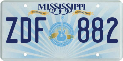 MS license plate ZDF882