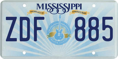 MS license plate ZDF885