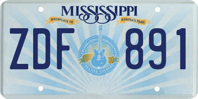 MS license plate ZDF891