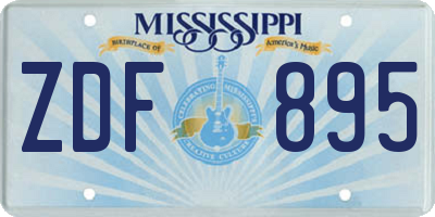 MS license plate ZDF895