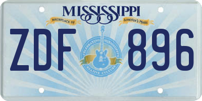 MS license plate ZDF896