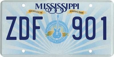 MS license plate ZDF901