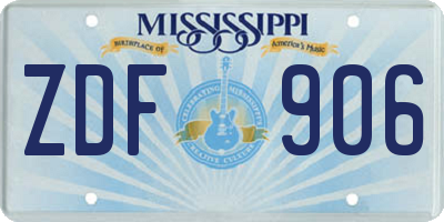MS license plate ZDF906